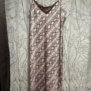 Banana Republic Pink Animal Print Patterned Shift Slip Cowl-Neck Dress Size 14